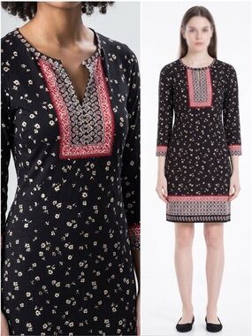 Max Studio Black and Pink Floral Blouse